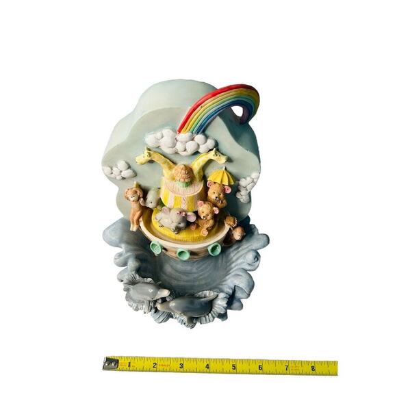 Vintage Noah's Ark Heritage Mint Music Box Water Fountain Working Baby Shower - Picture 6 of 16